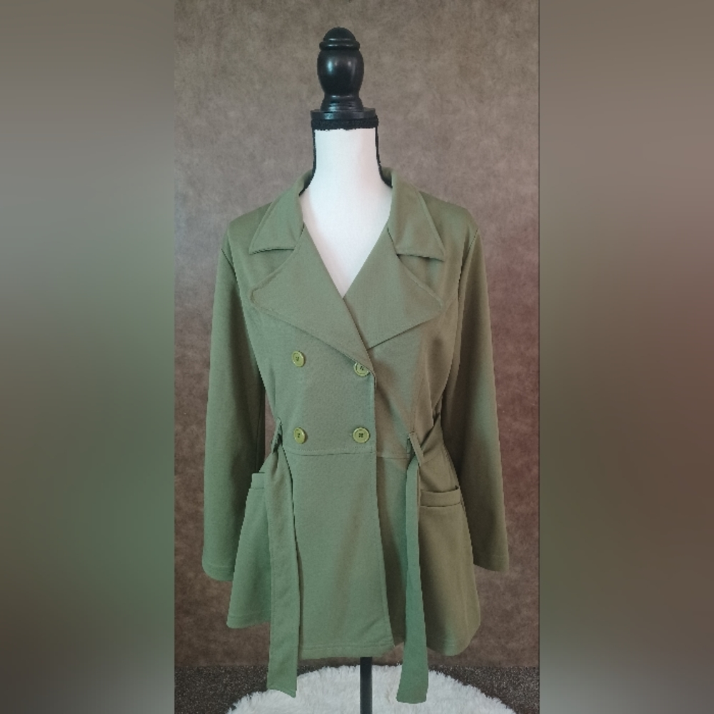 Women's Vintage Olive Green Business Casual Blazer By Jane Baar Size Large